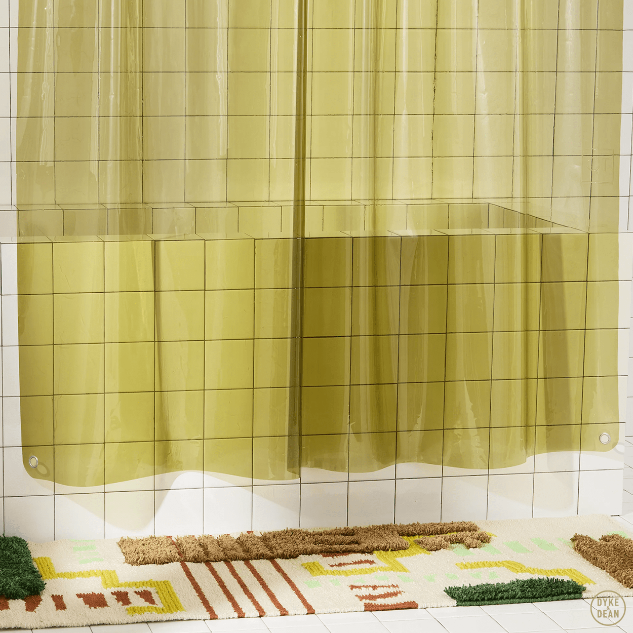 SUN SHOWER CURTAIN OLIVE GREEN - DYKE & DEAN