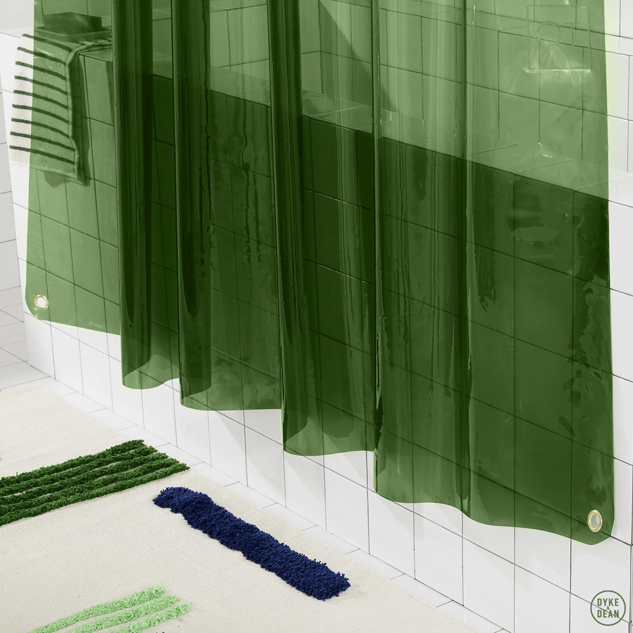 SUN SHOWER CURTAIN PINE GREEN - DYKE & DEAN
