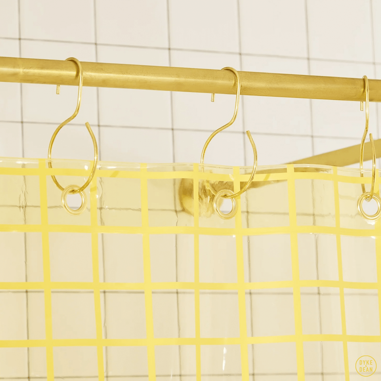 SUN SHOWER GRID CURTAIN BUTTER YELLOW - DYKE & DEAN
