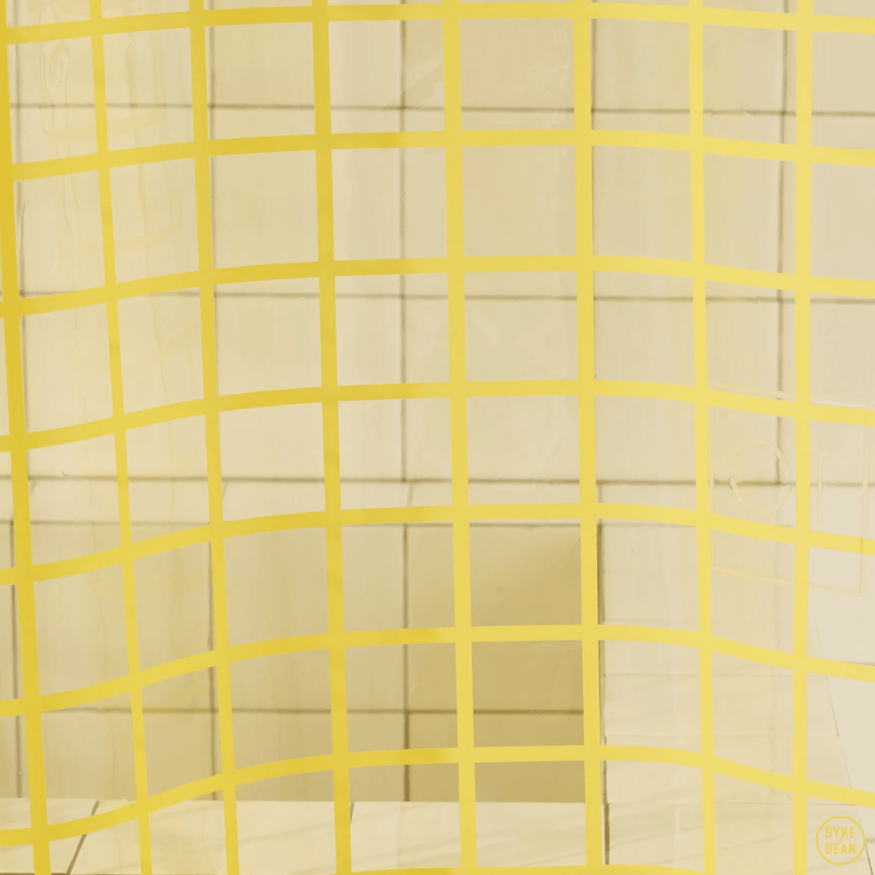 SUN SHOWER GRID CURTAIN BUTTER YELLOW - DYKE & DEAN