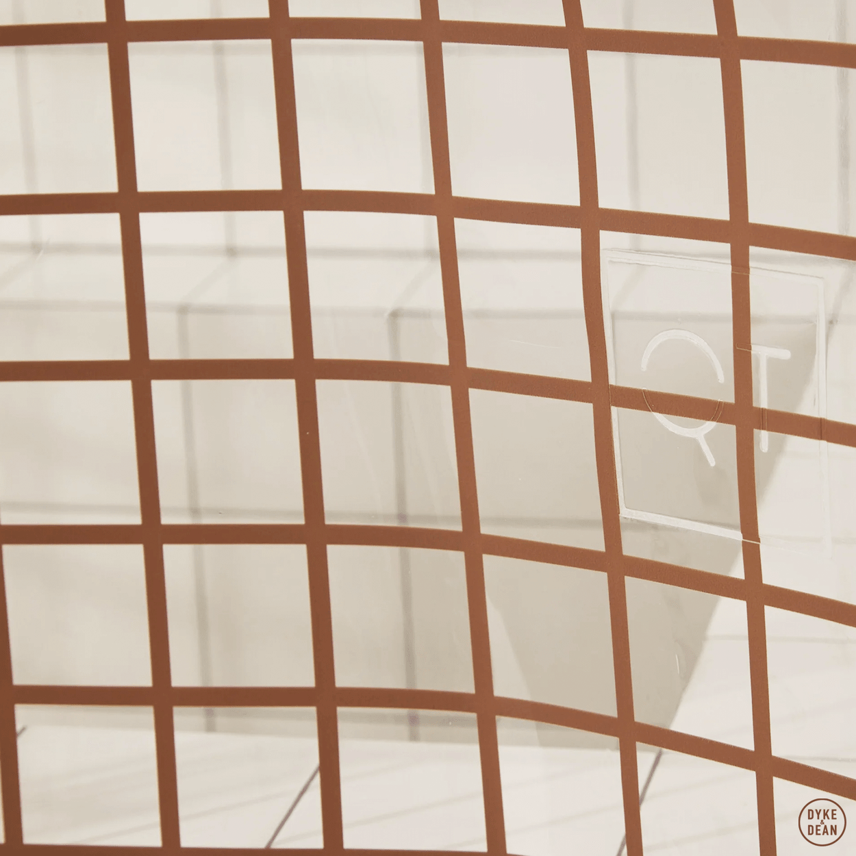 SUN SHOWER GRID CURTAIN CHOCOLATE - DYKE & DEAN