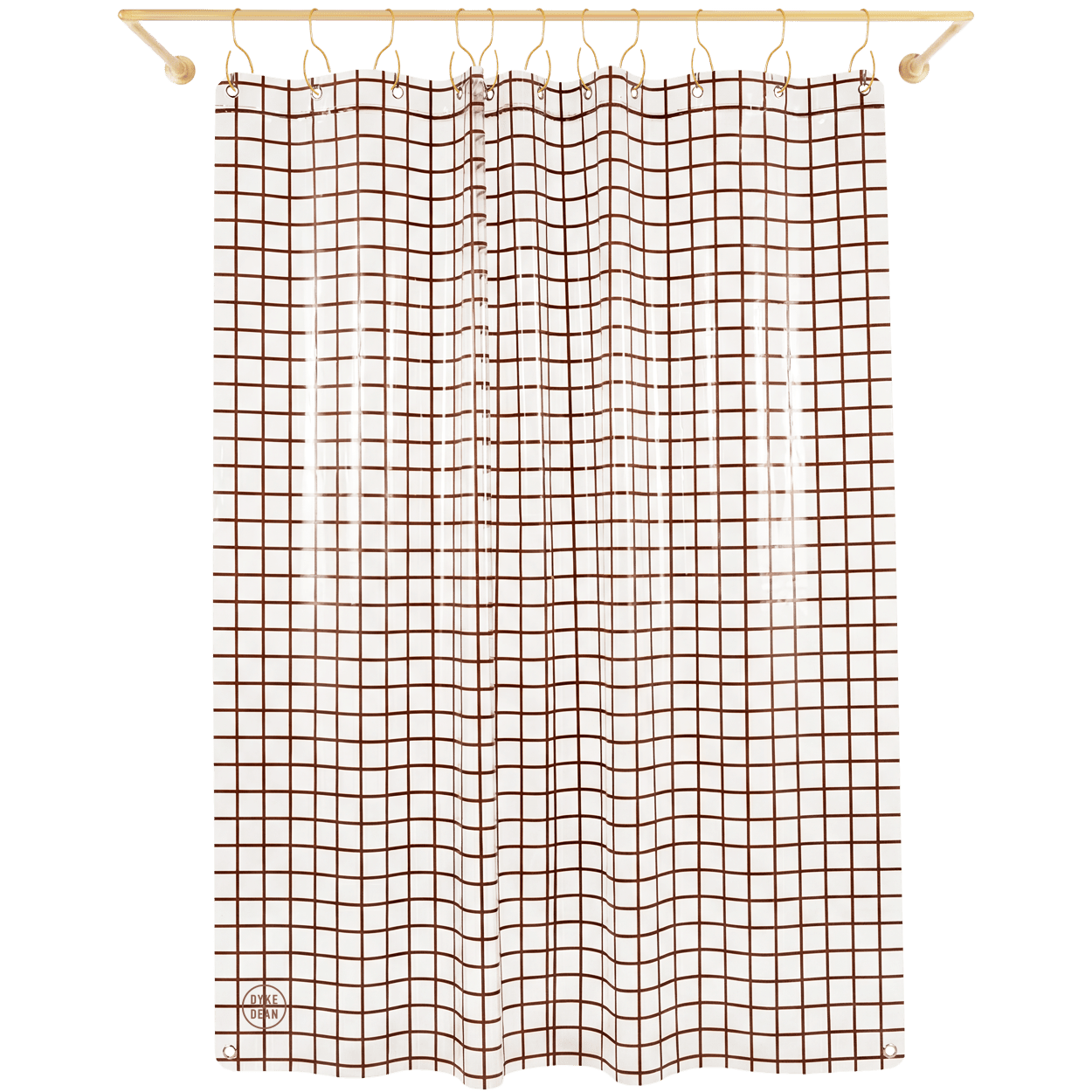 SUN SHOWER GRID CURTAIN CHOCOLATE - DYKE & DEAN