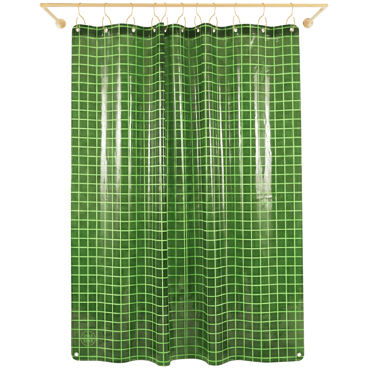SUN SHOWER GRID CURTAIN PINE GREEN - DYKE & DEAN