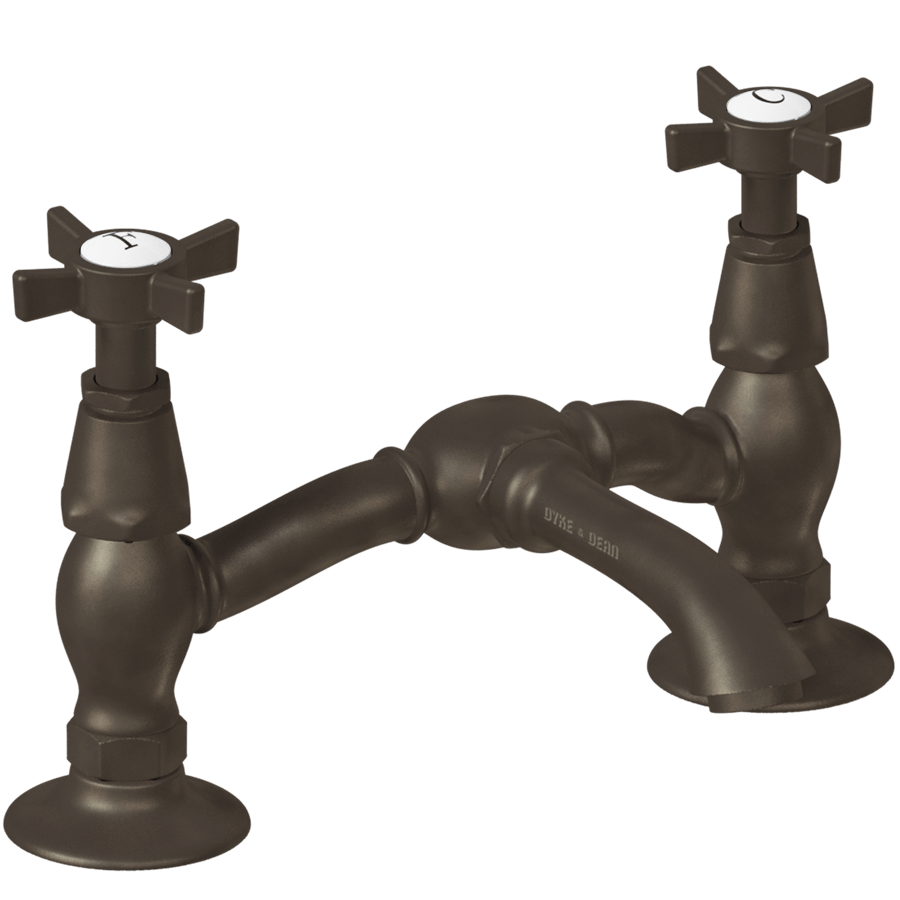 SURFACE MOUNTED TWIN BRIDGE CROSS TAPS - DYKE & DEAN