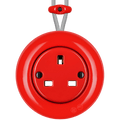 SURFACE PORCELAIN WALL SOCKET RED UK - DYKE & DEAN