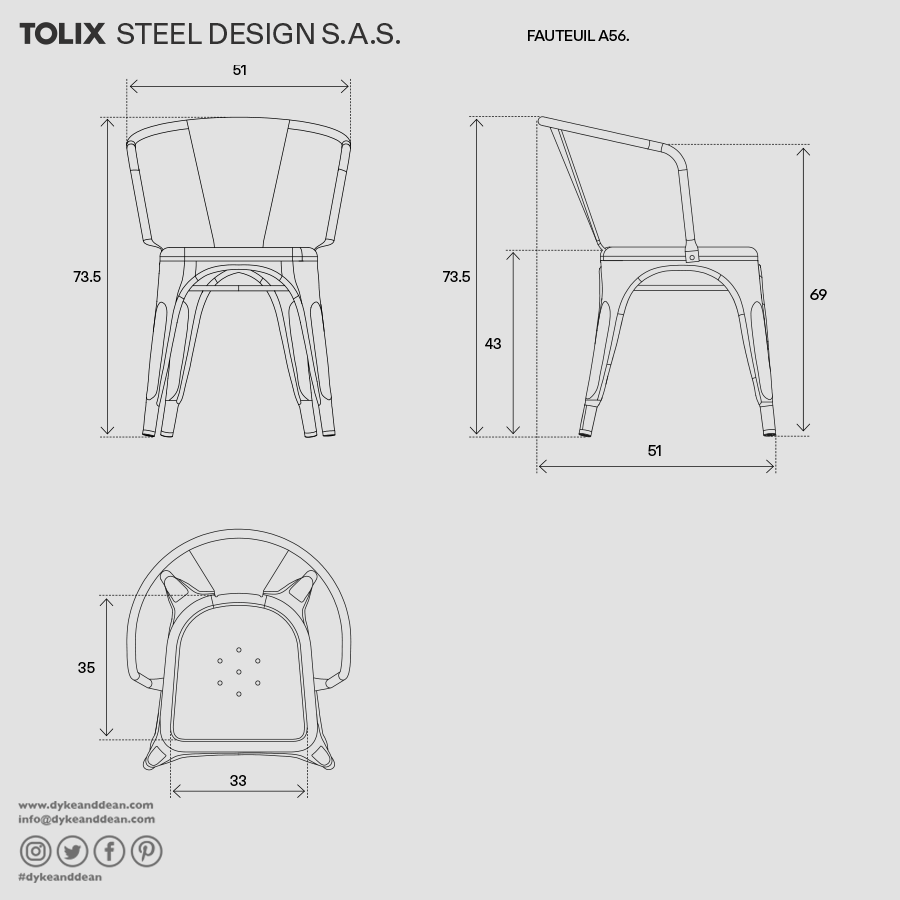 TOLIX AC16 ARMCHAIR - DYKE & DEAN