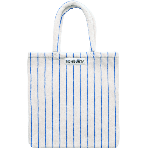 TOWEL FABRIC TOTE BAG MOONBEAM & ULTRAMARINE - DYKE & DEAN