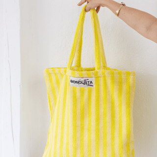 TOWEL FABRIC TOTE BAG YELLOW - DYKE & DEAN