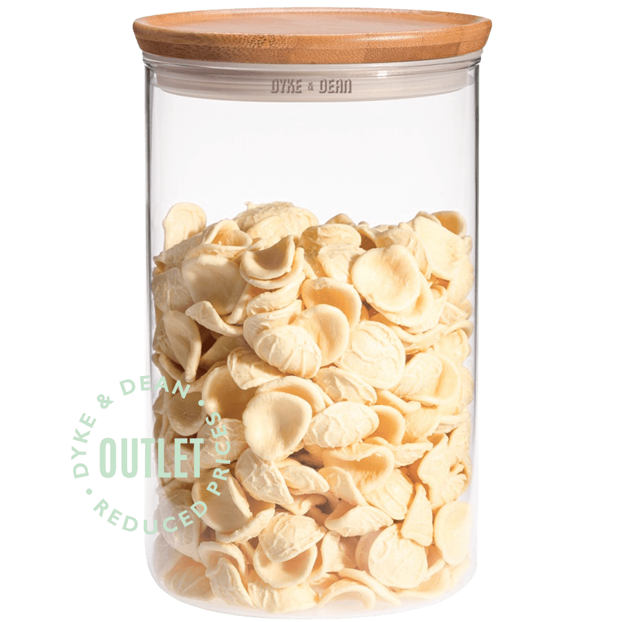 TRENDGLAS GLASS STACKING BAMBOO STORAGE JAR LARGE OUTLET - DYKE & DEAN