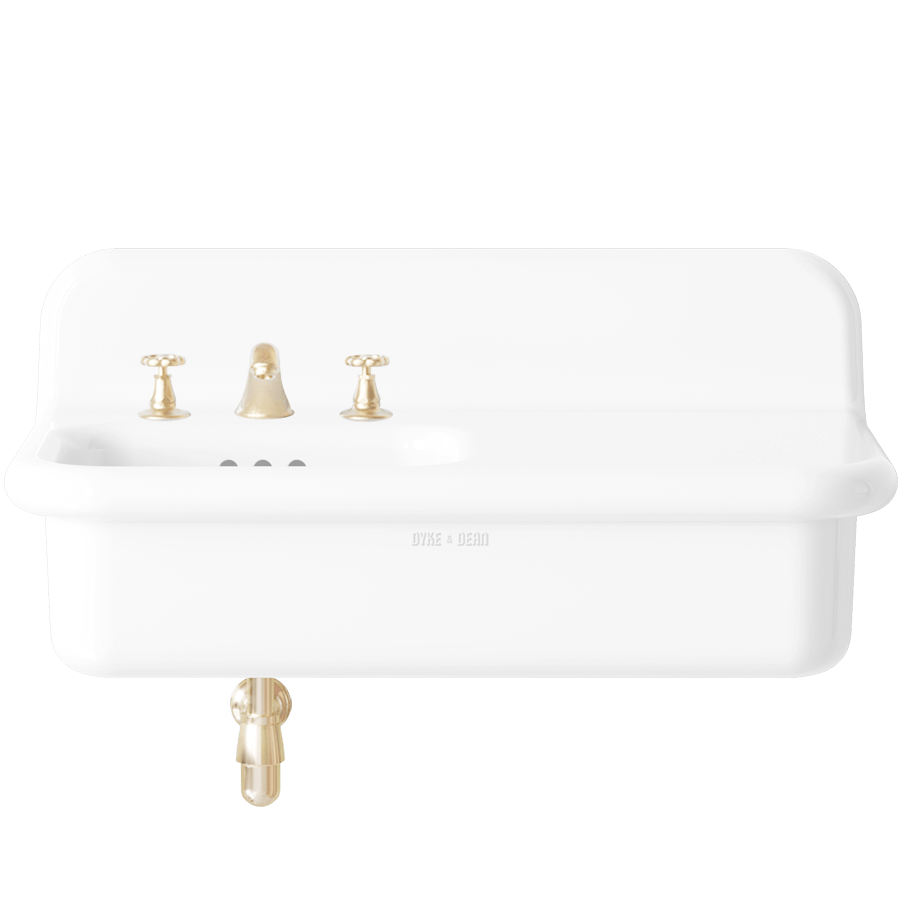 TRUE LITE CERAMIC MOUNTED LARGE SINK WHITE - DYKE & DEAN