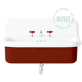 TRUE LITE CERAMIC MOUNTED MEDIUM SINK WITH BORDEAUX RED BASE OUTLET - DYKE & DEAN