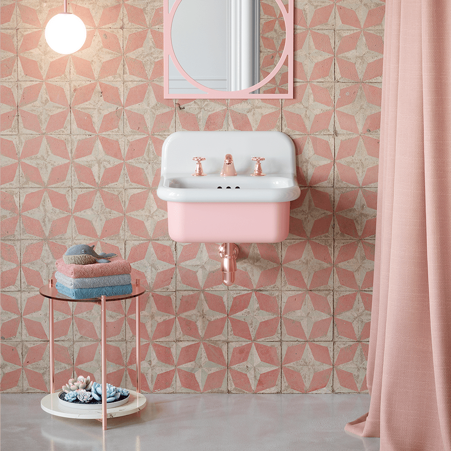 TRUE LITE CERAMIC MOUNTED SMALL SINK WHITE PEDESTAL - DYKE & DEAN