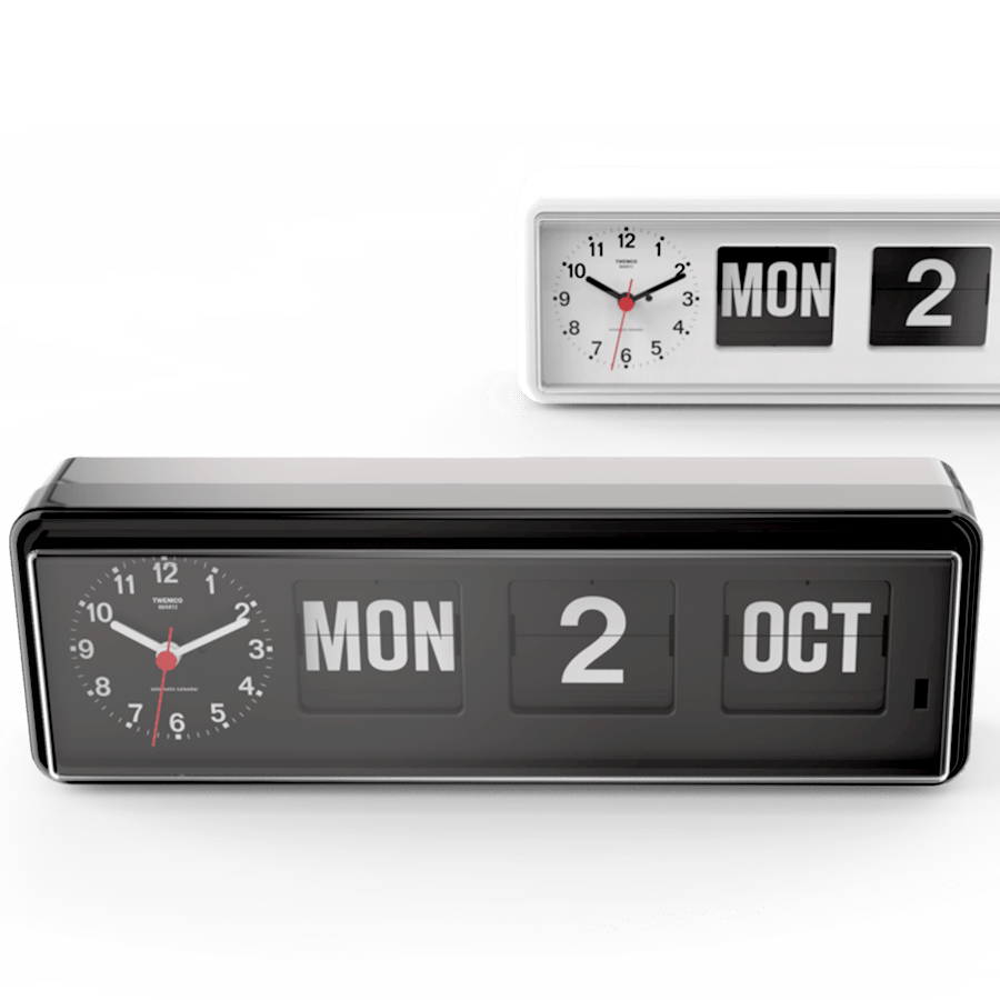 TWEMCO CALENDAR FLIP CLOCK BQ-38 GREY - DYKE & DEAN