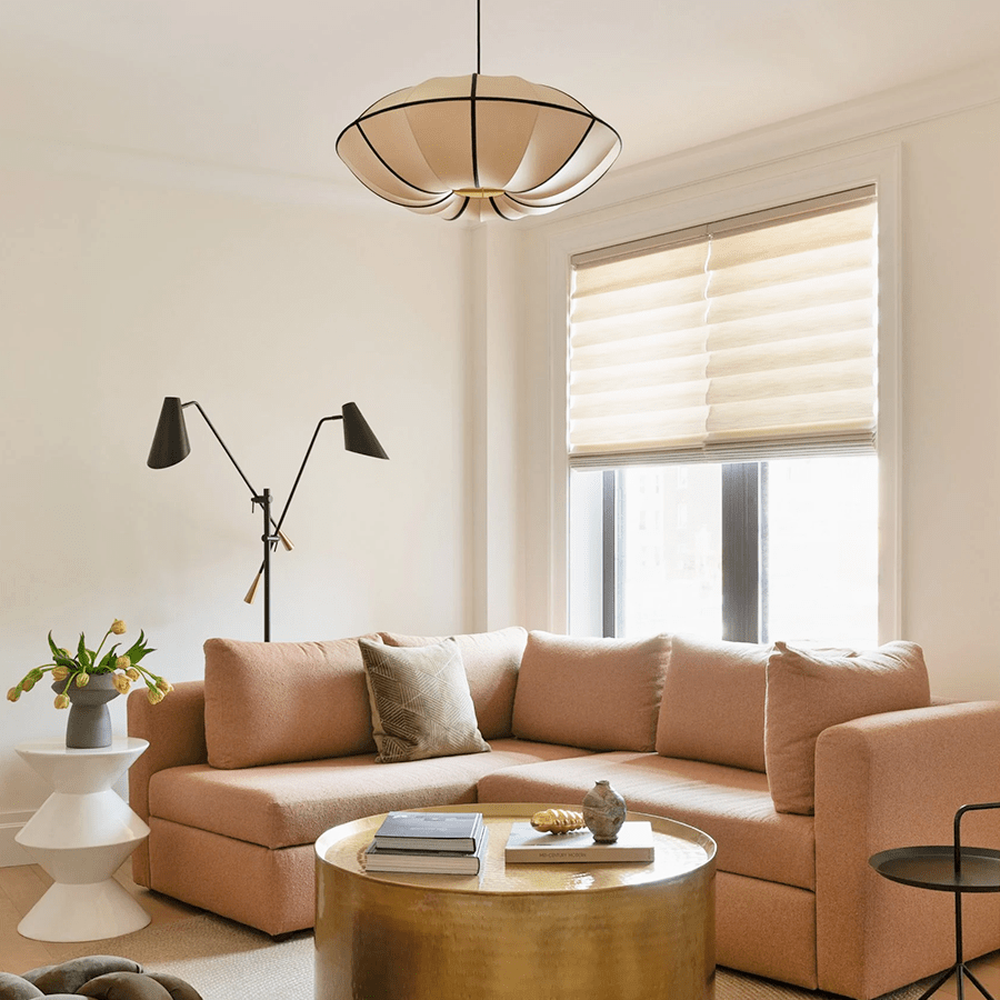 UFO SATIN OFF WHITE LAMPSHADE PENDANT LIGHT - DYKE & DEAN