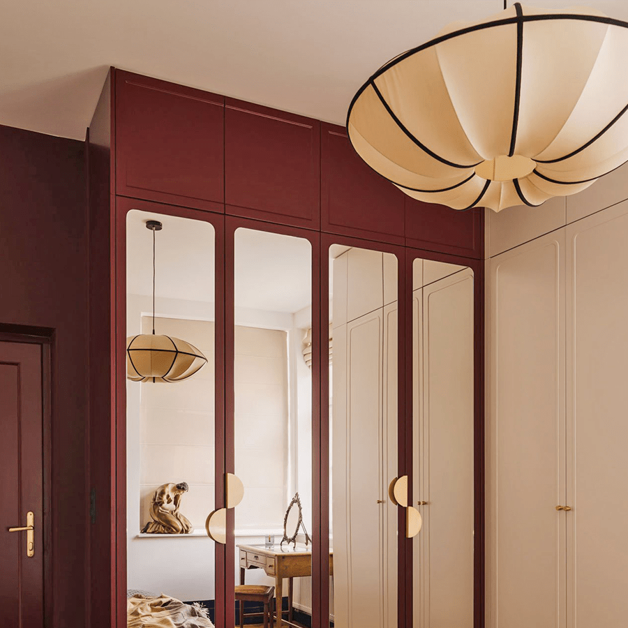 UFO SATIN OFF WHITE LAMPSHADE PENDANT LIGHT - DYKE & DEAN