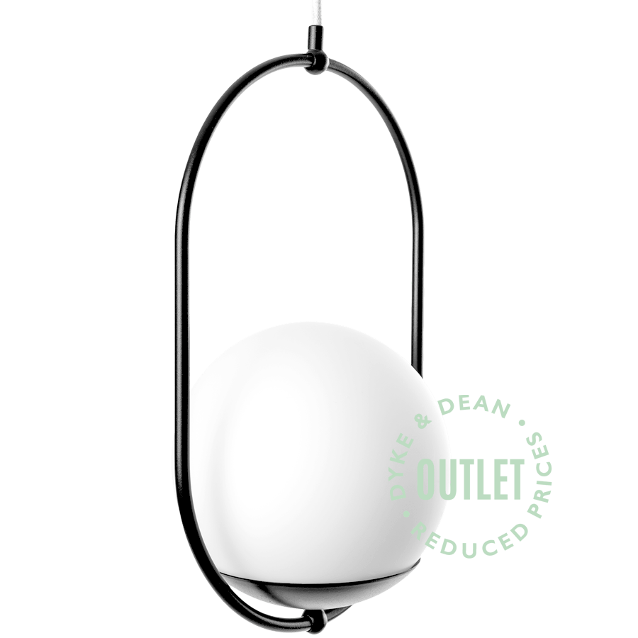 VERTICAL OPAL GLOBE HOOP PENDANT OUTLET - DYKE & DEAN