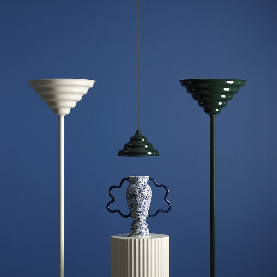 WAVE FLOOR UP LIGHTER LIGHT DEEP GREEN LARGE - DYKE & DEAN