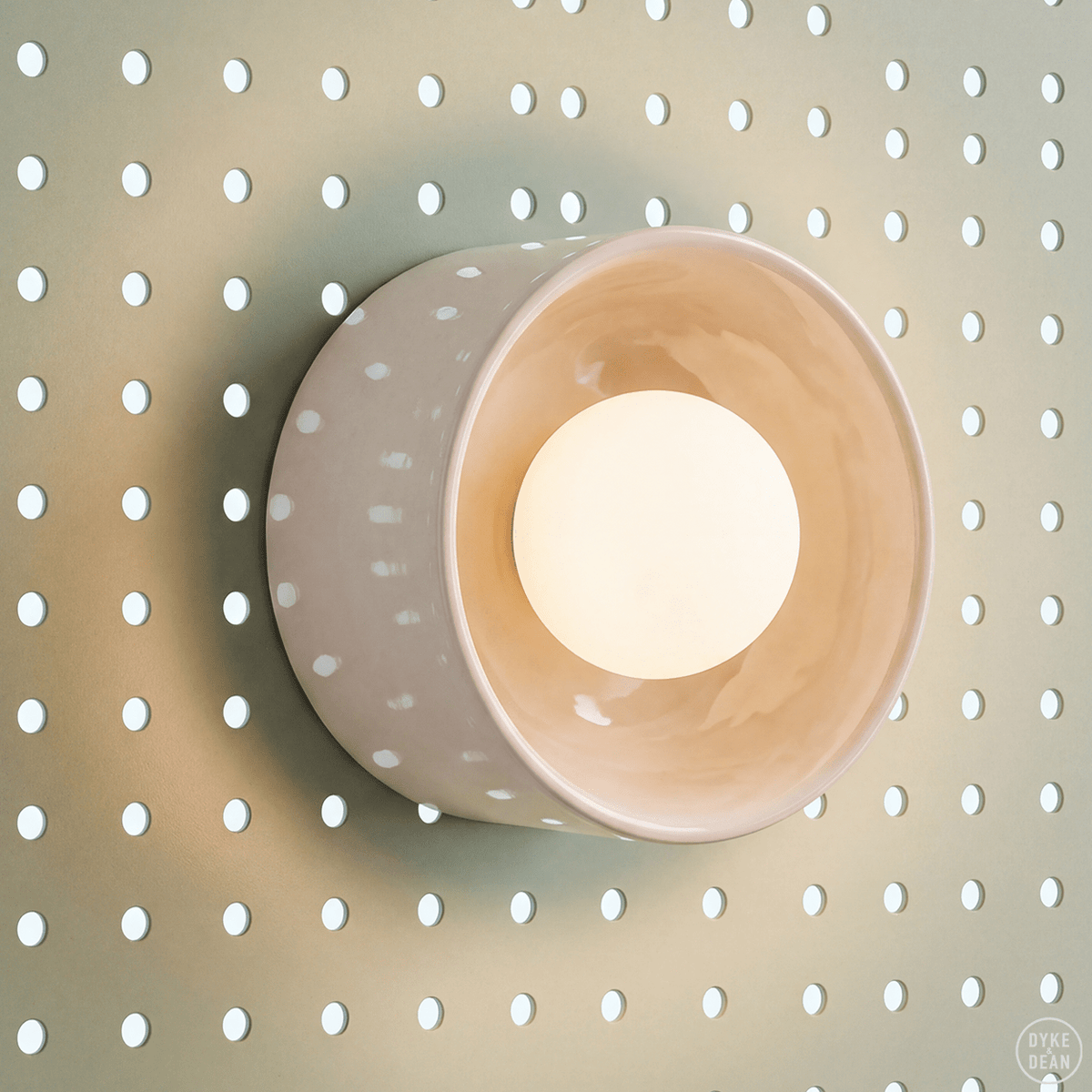 White ceramic globe disc light - DYKE & DEAN