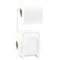 WHITE FREESTANDING DOUBLE TOILET ROLL HOLDER - DYKE & DEAN