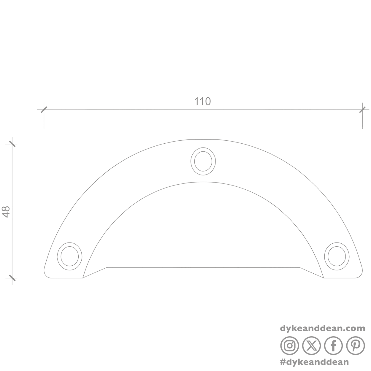 WHITE PORCELAIN DOOR PULL HANDLE - DYKE & DEAN