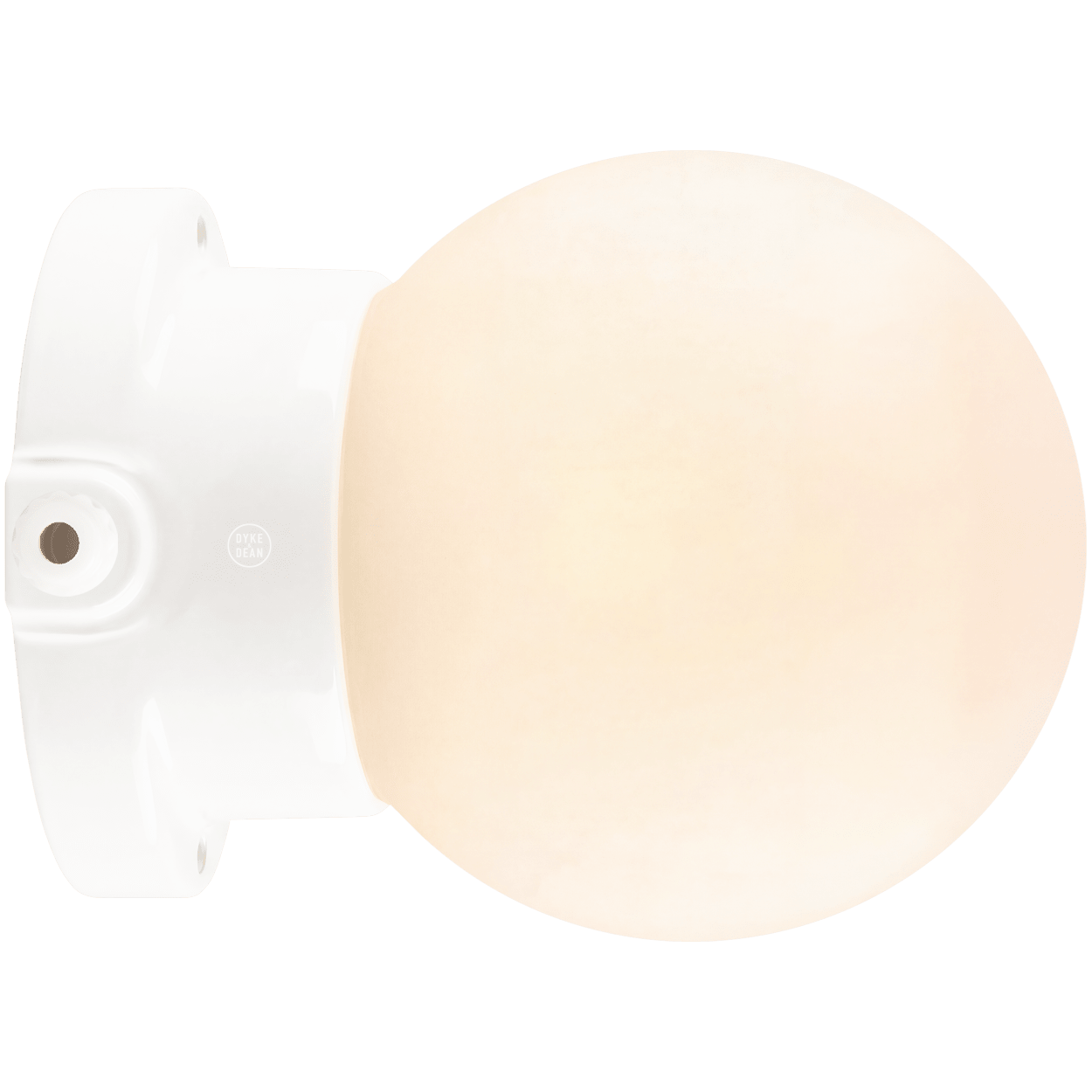 WHITE PORCELAIN GLOBE WATERPROOF WALL LIGHT - DYKE & DEAN