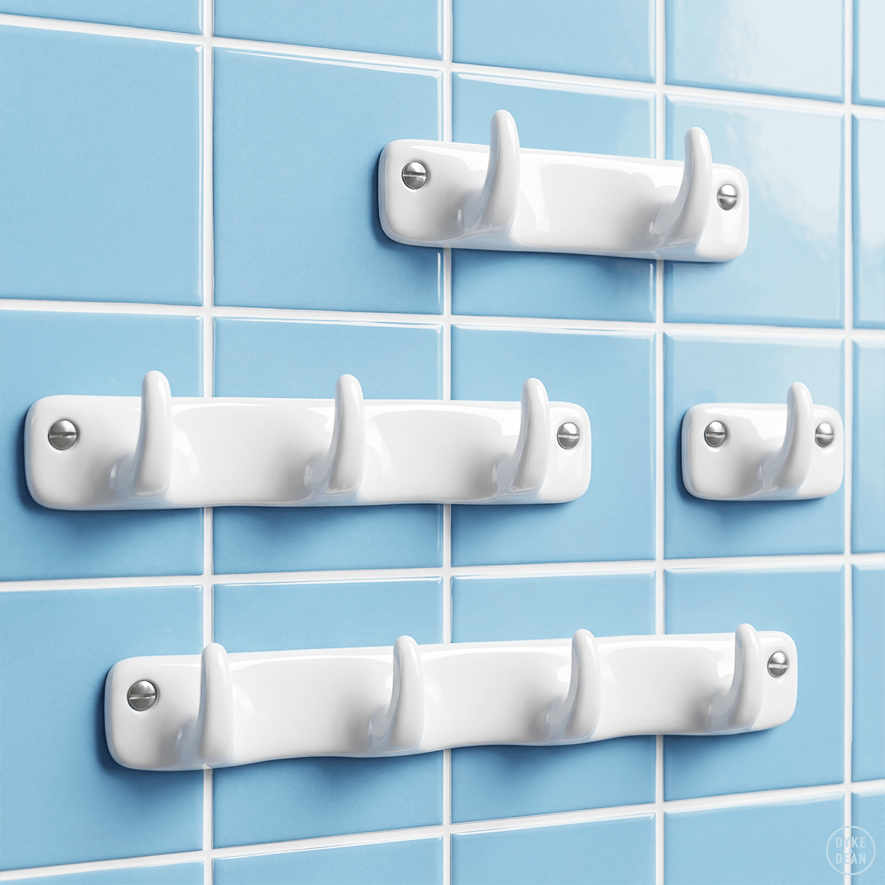 WHITE PORCELAIN HOOK 1 - DYKE & DEAN