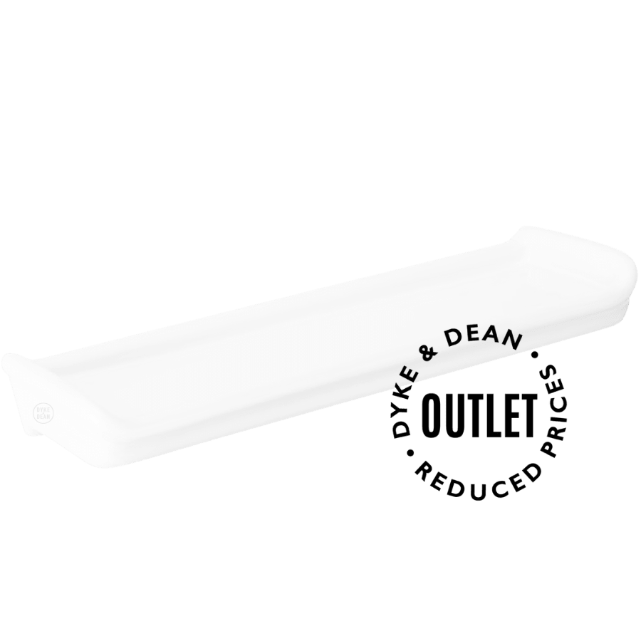 WHITE PORCELAIN SHELF WITH SIDES OUTLET - DYKE & DEAN