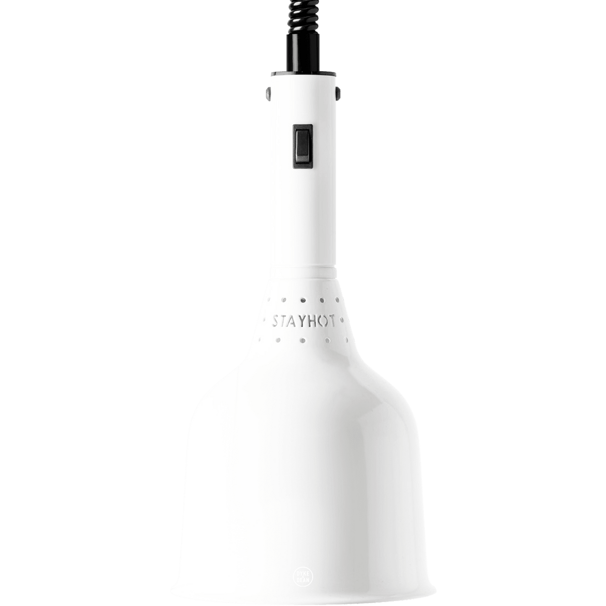 WHITE STAY HOT HEAT LAMP PENDANT CLASSIC 1224 RETRACTABLE CORD - DYKE & DEAN