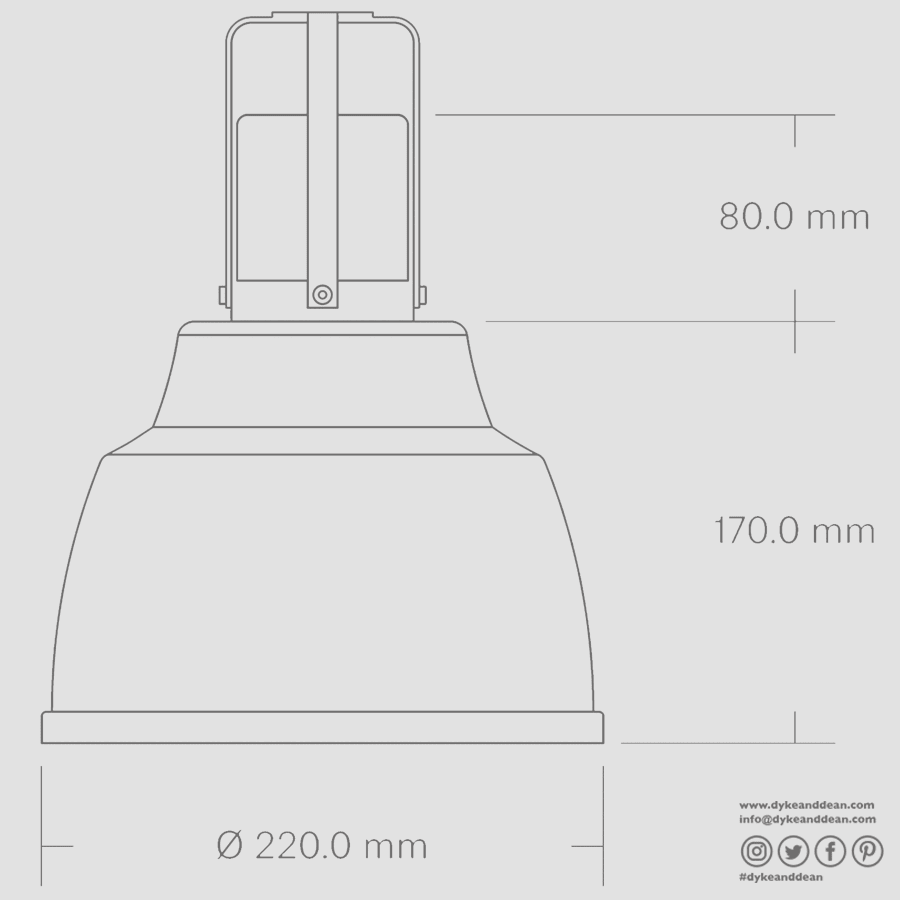 WHITE STAY HOT HEAT LAMP PENDANT FOCUS IO RETRACTABLE CORD - DYKE & DEAN