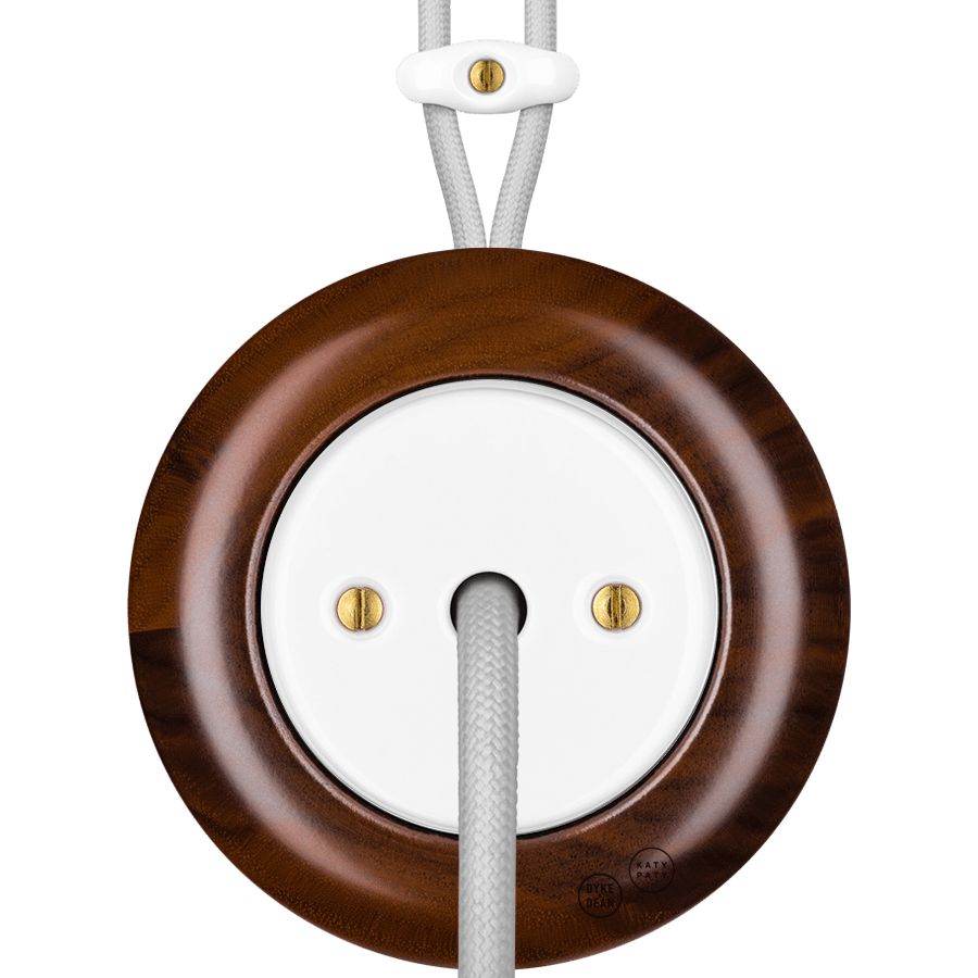 WOODEN PORCELAIN SURFACE MOUNTED NUC MAG CABLE GLAND - DYKE & DEAN