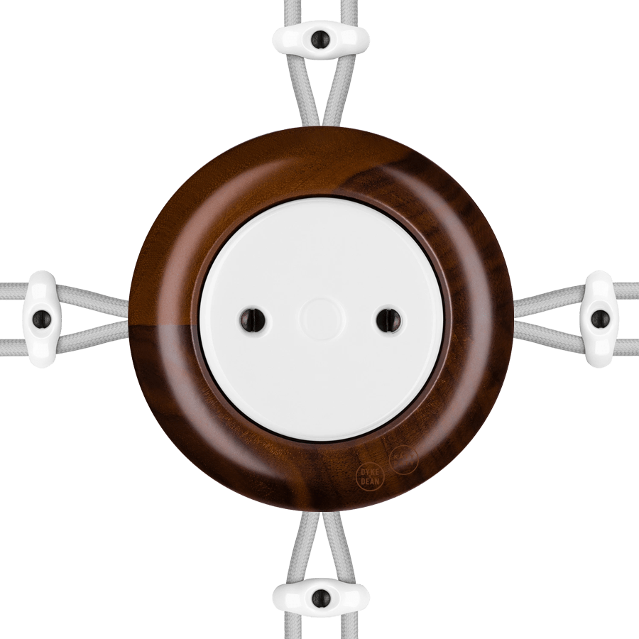 WOODEN PORCELAIN SURFACE MOUNTED NUC MAG JUNCTION BOX - DYKE & DEAN