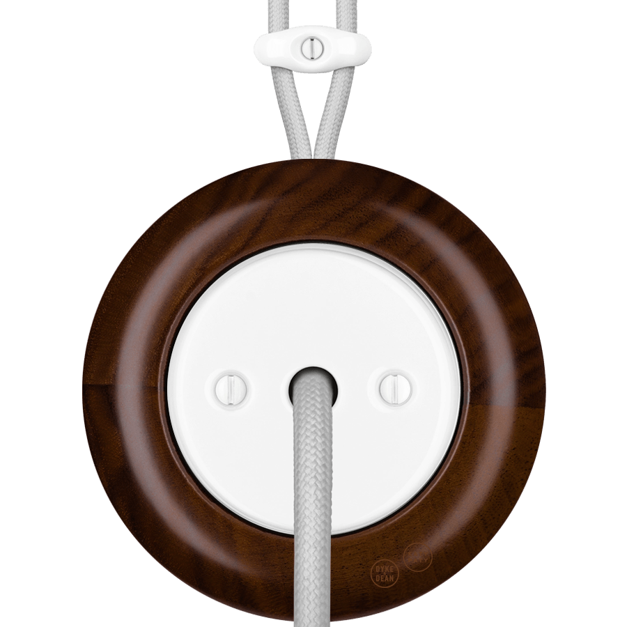 WOODEN PORCELAIN SURFACE MOUNTED NUCLEUS CABLE GLAND - DYKE & DEAN
