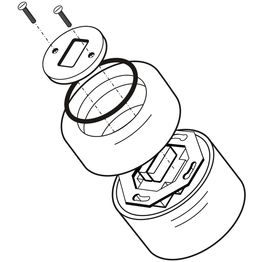 WOODEN PORCELAIN SURFACE MOUNTED NUCLEUS DOUBLE SLIM BUTTON SWITCH - DYKE & DEAN