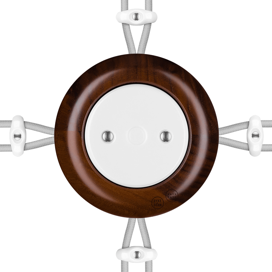 WOODEN PORCELAIN SURFACE MOUNTED NUCLEUS JUNCTION BOX - DYKE & DEAN