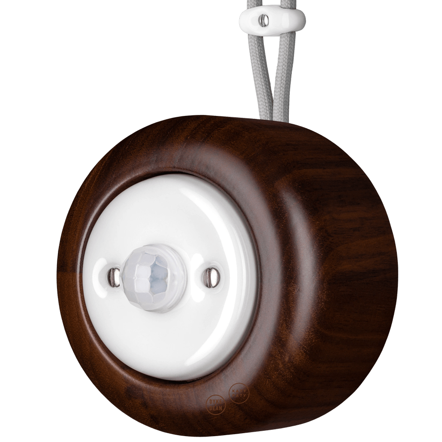 WOODEN PORCELAIN SURFACE MOUNTED NUCLEUS SOCKET MOTION SENSOR - DYKE & DEAN
