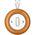 WOODEN PORCELAIN SURFACE MOUNTED PADELUS SLIM BUTTON SWITCH - DYKE & DEAN