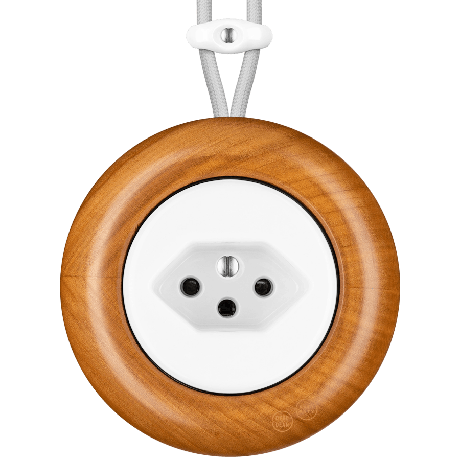 WOODEN PORCELAIN SURFACE MOUNTED PADELUS SOCKET SWISS - DYKE & DEAN