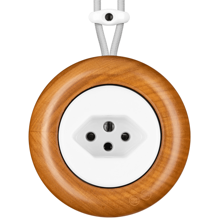 WOODEN PORCELAIN SURFACE MOUNTED PADELUS SOCKET SWISS - DYKE & DEAN