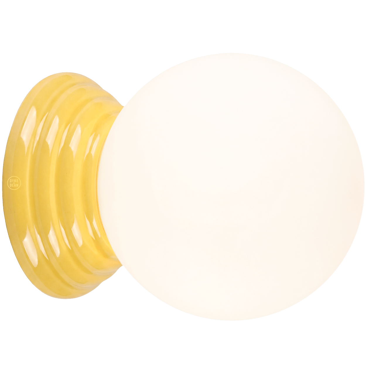 YELLOW CERAMIC SCONCE WATERPROOF OPAL GLOBE WALL LIGHT - DYKE & DEAN