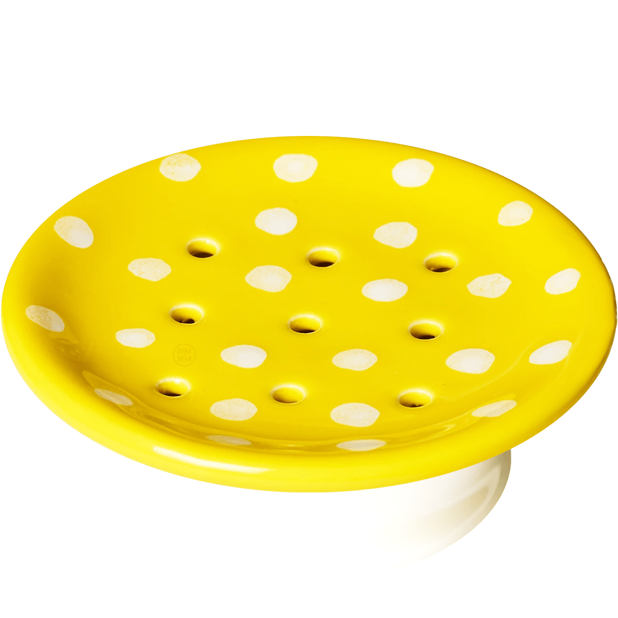 YELLOW MUSHROOM CERAMIC SOAP DISH - DYKE & DEAN