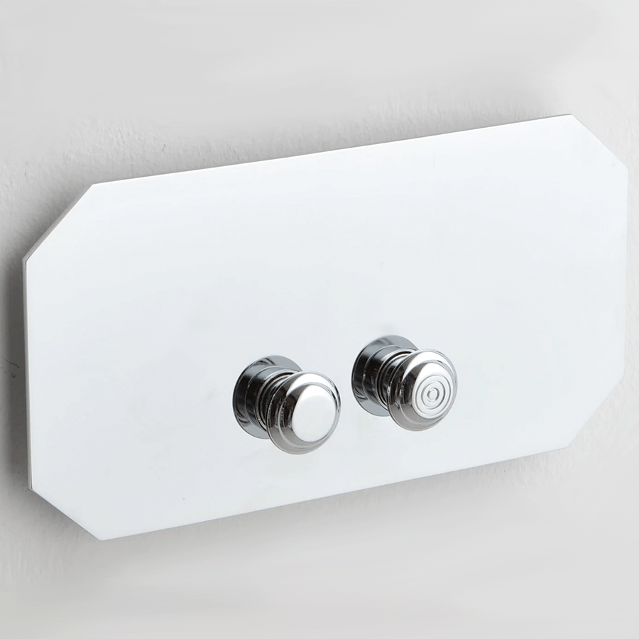 45° DEGREE CORNERS TOILET FLUSH PLATE CHROME - DYKE & DEAN