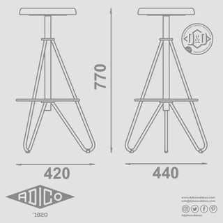 ADICO 274 ADJUSTABLE HIGH STOOL - DYKE & DEAN