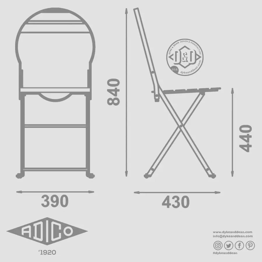 ADICO 404 FOLDING CHAIR MAHOGANY - DYKE & DEAN