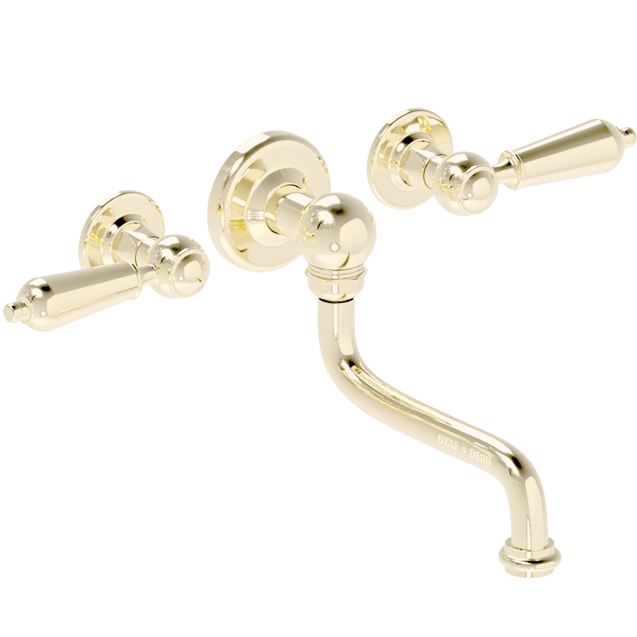 BASIN DROP ARM METAL LEVER HANDLE TAPS - DYKE & DEAN