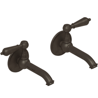 BASIN TWIN METAL LEVER HANDLE TAPS - DYKE & DEAN