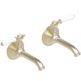 BASIN TWIN PORCELAIN LEVER HANDLE TAPS - DYKE & DEAN