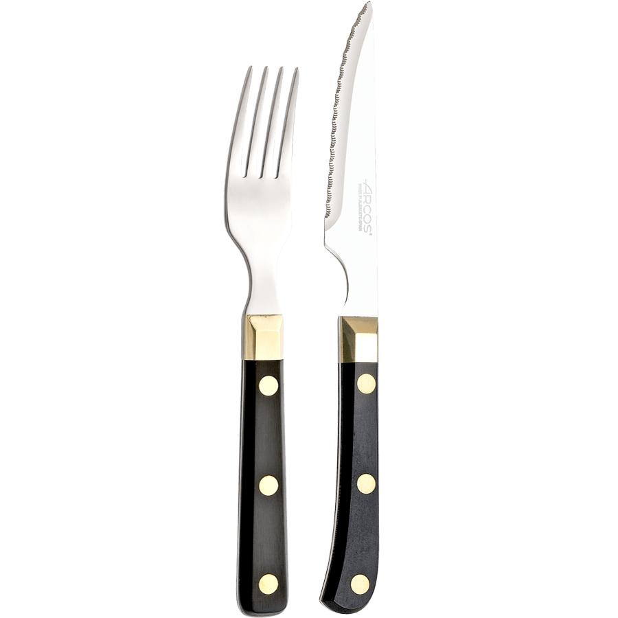 BLACK & BRASS STEAK FORK - DYKE & DEAN