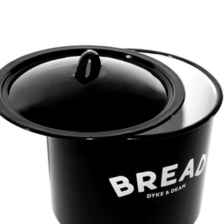 BLACK ENAMEL BREAD BIN - DYKE & DEAN