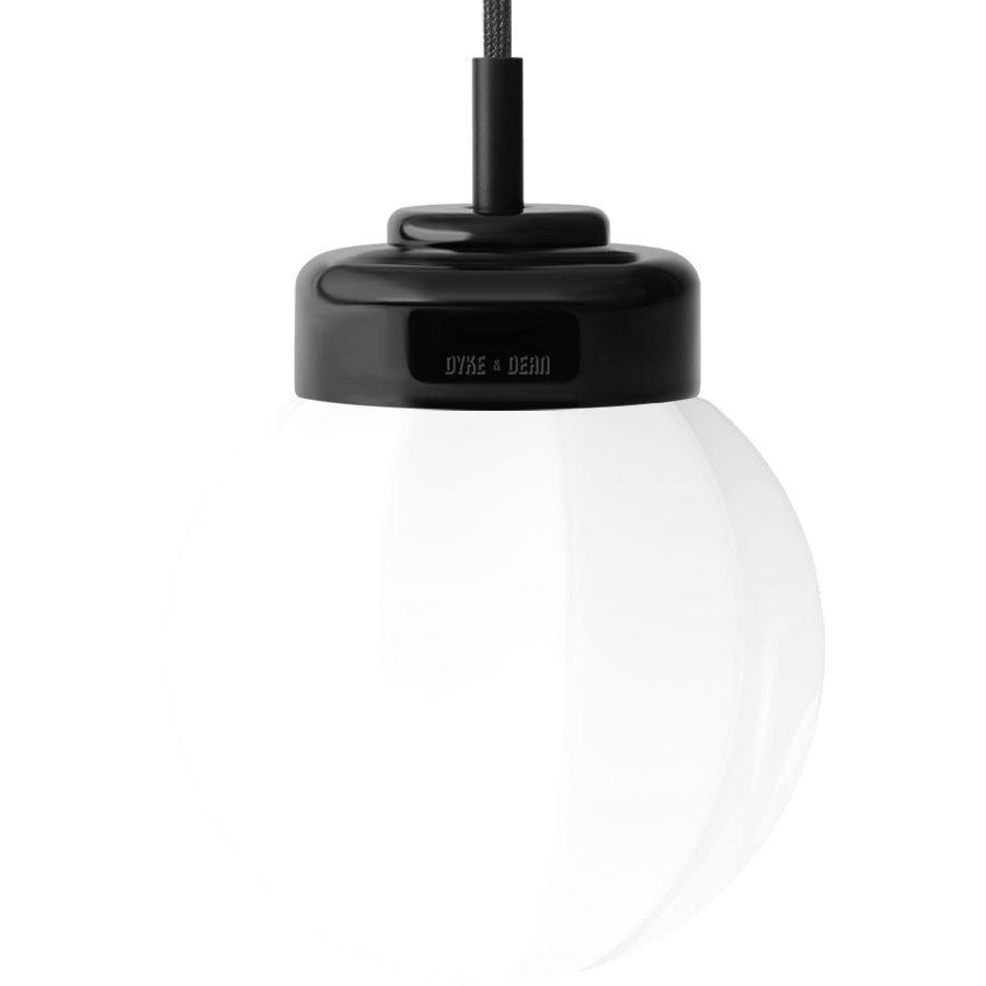 BLACK PORCELAIN CERAMIC PENDANT - OTHER LIGHTS - DYKE & DEAN  - Homewares | Lighting | Modern Home Furnishings