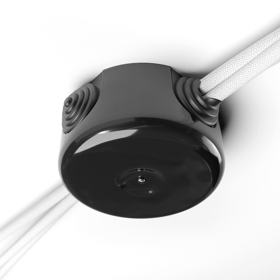 BLACK PORCELAIN JUNCTION BOX 4 TERMINAL - FIXTURES & FITTINGS - DYKE & DEAN  - Homewares | Lighting | Modern Home Furnishings